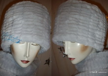 toque élégante 58-59, blanc gris perle fausse-fourrure, chapeaux hiver 2012