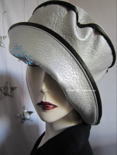 chapeau de pluie argenté gris-perle et noir, L-XL