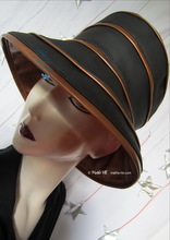 chapeau de pluie noir ébène et or bronze, L,