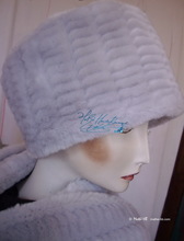 elegant hat, white gray pearl faux fur, toque 56-57, elegance 2012-winter