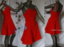 dress, trapeze red, retro party evening,