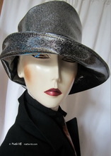 chapeau de pluie noir pailleté argent, 60-61 /XL