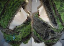 reversible collar - fake fur, green alligator 