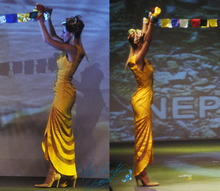 Stage show dress Tiamat saffron   