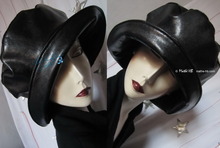 rain hat, black ebony, 62-63/XXL, elegance retro style rain hats