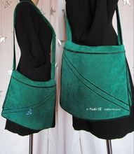 sac vert émeraude et noir, 4-poches-intérieures