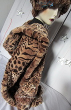 Leopard Schal 2-bommel, Kastanie und Karamell Winter Schal 