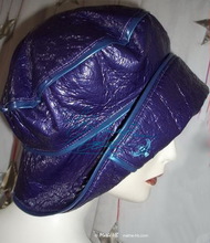 eccentric retro style purple rain hat