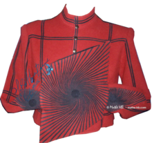 man jacket, collection piece 46-48/M red/ navy-blu