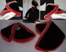 eccentric removable wristarmers, red iridescent white and black, winter 